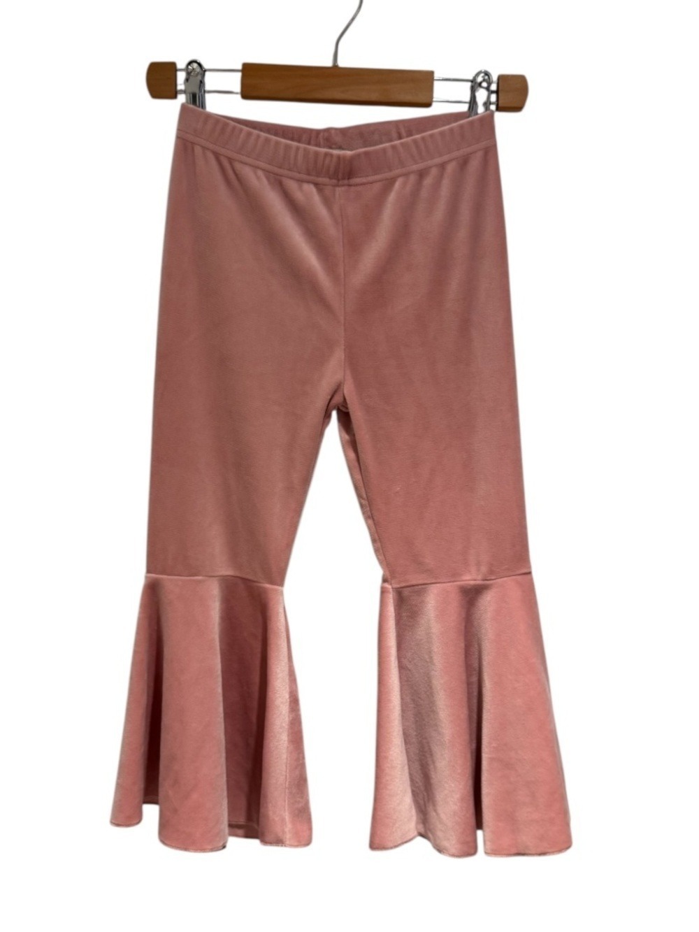 BAILEY’S BLOSSOMS blush pink velour bell bottom pants - size 5